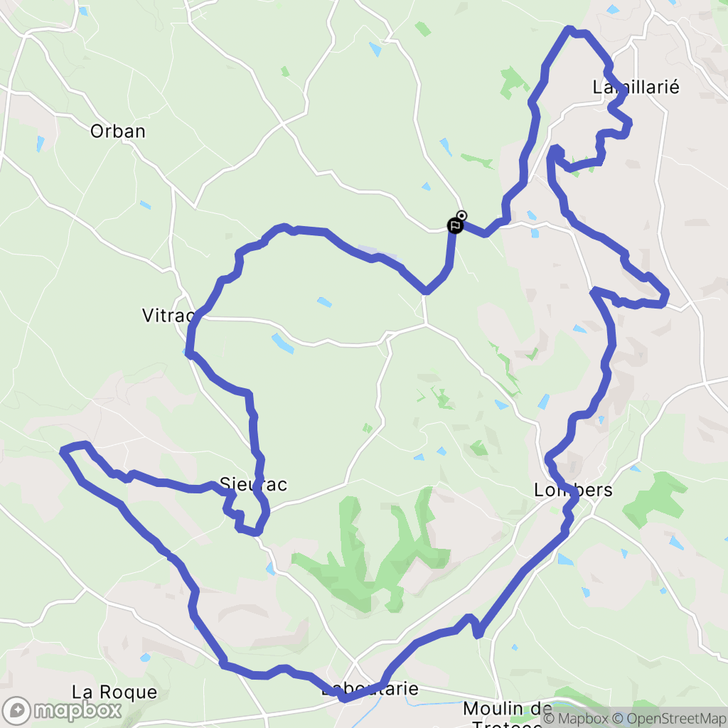 Lombers : carte du parcours de randonnée - France