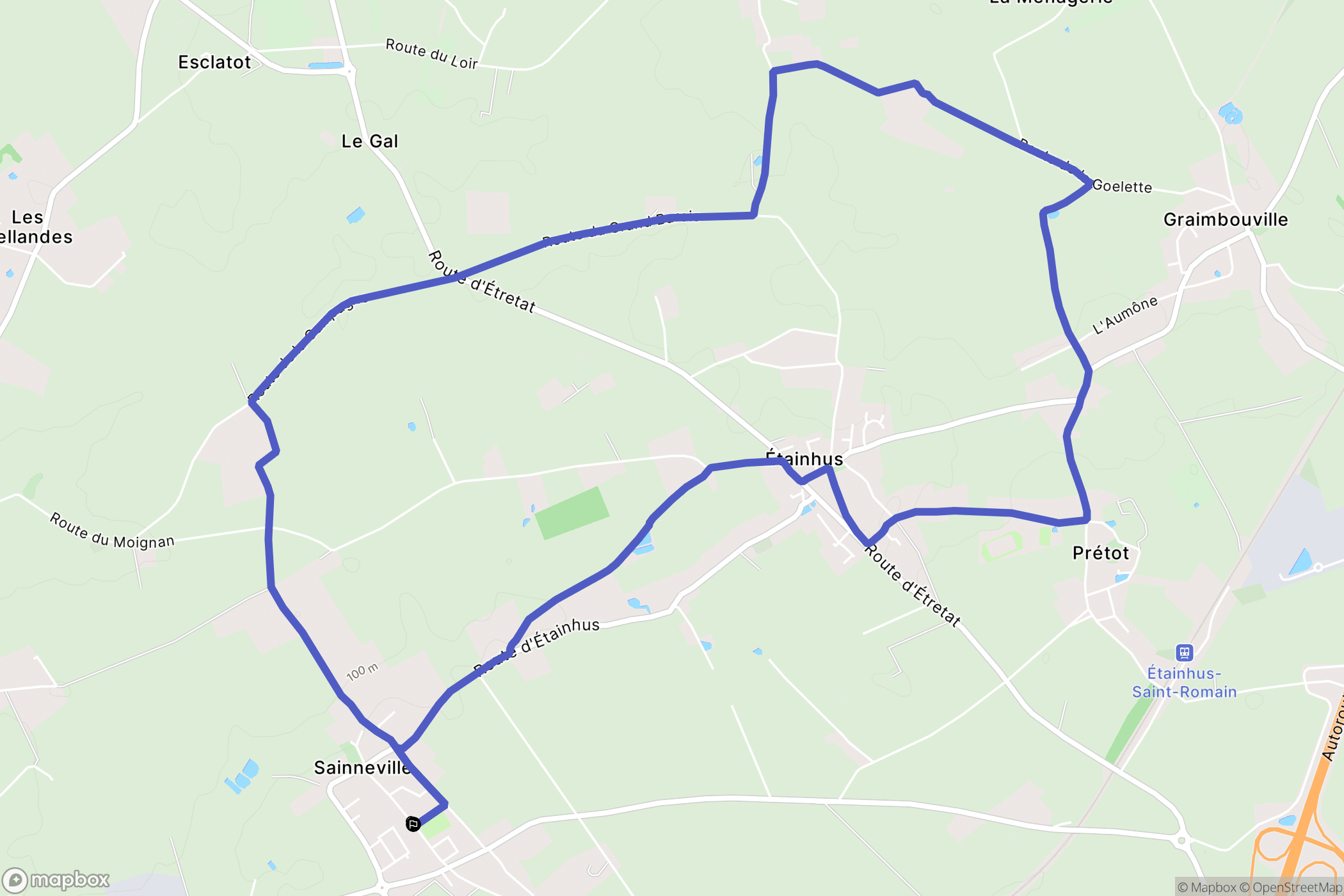 Sainneville : carte du parcours de randonnée - France