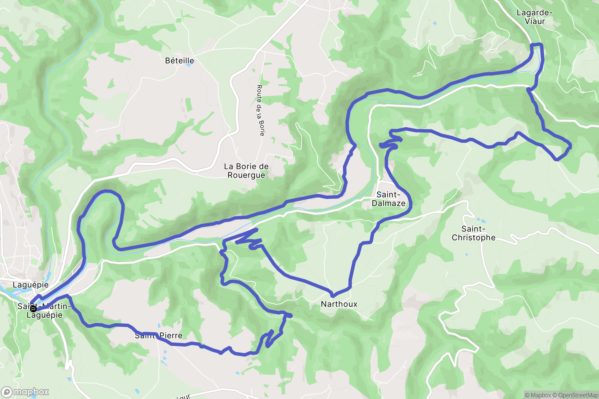Laguépie : carte du parcours de randonnée - France