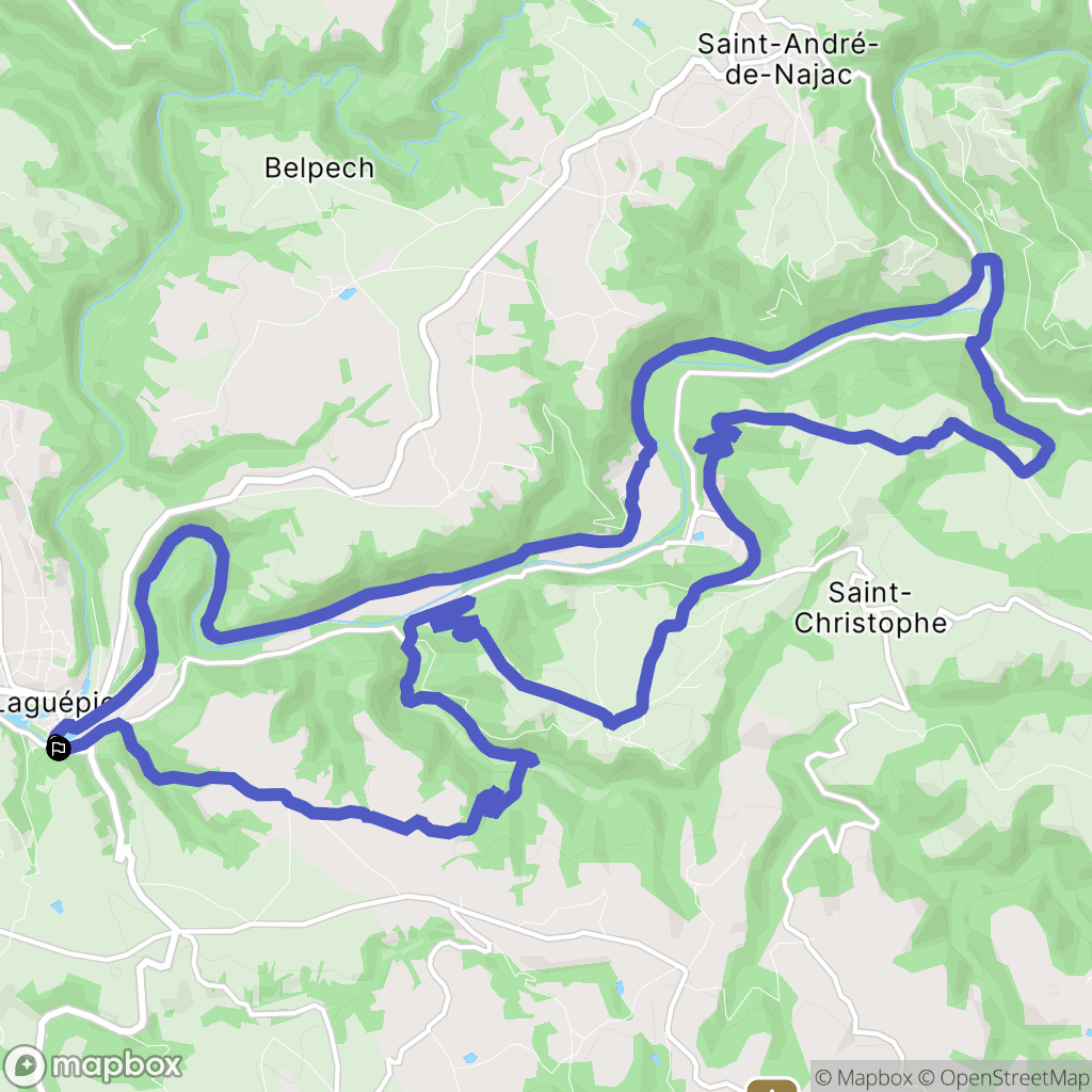 Laguépie : carte du parcours de randonnée - France