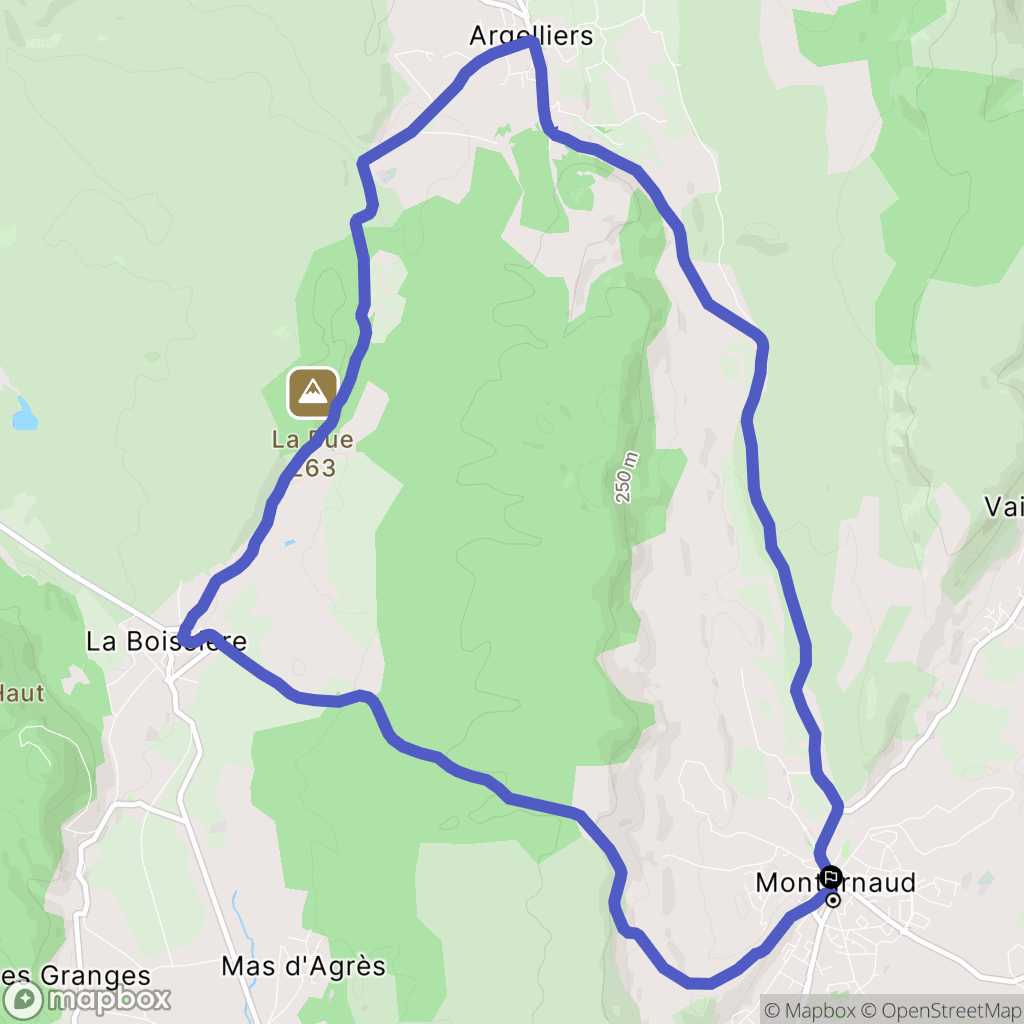 Montarnaud : carte du parcours de randonnée - France