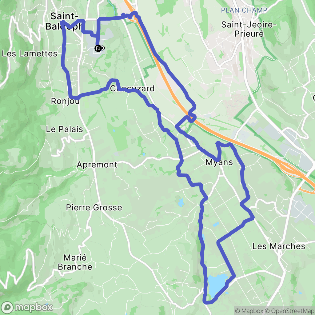 Saint-Baldoph : carte du parcours de randonnée - France