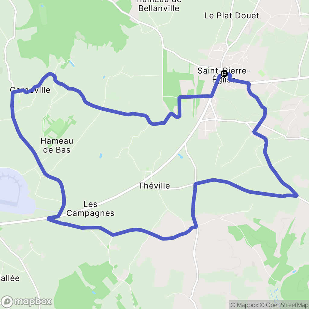 Saint-Pierre-Église : carte du parcours de randonnée - France