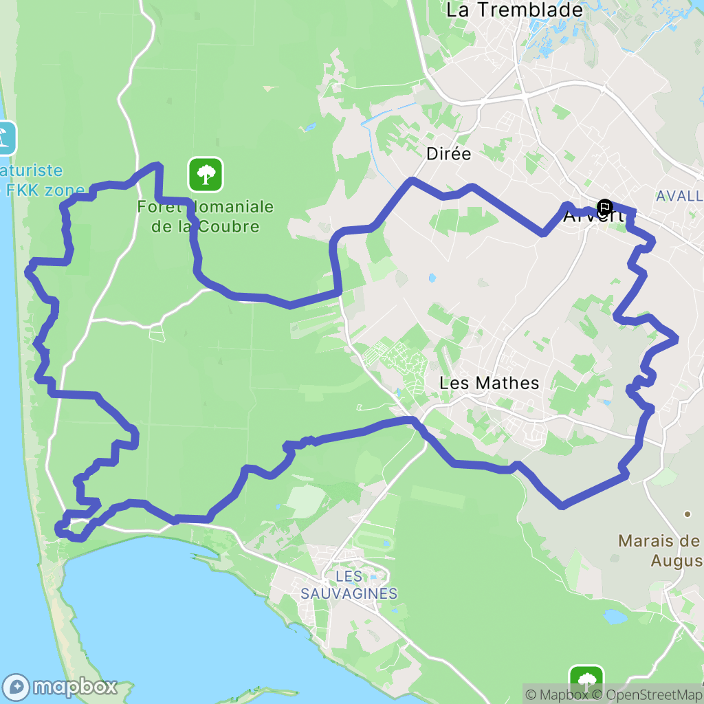 Arvert : carte du parcours de randonnée - France