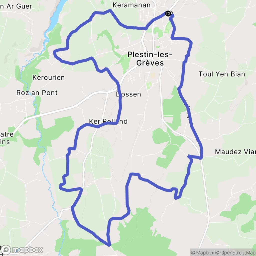 Plestin-les-Grèves : carte du parcours de randonnée - France