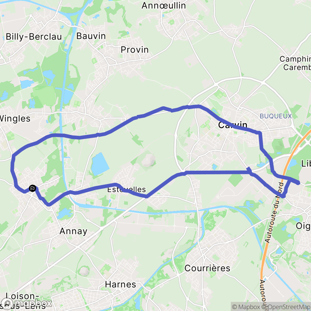 Vendin-le-Vieil : carte du parcours de randonnée - France