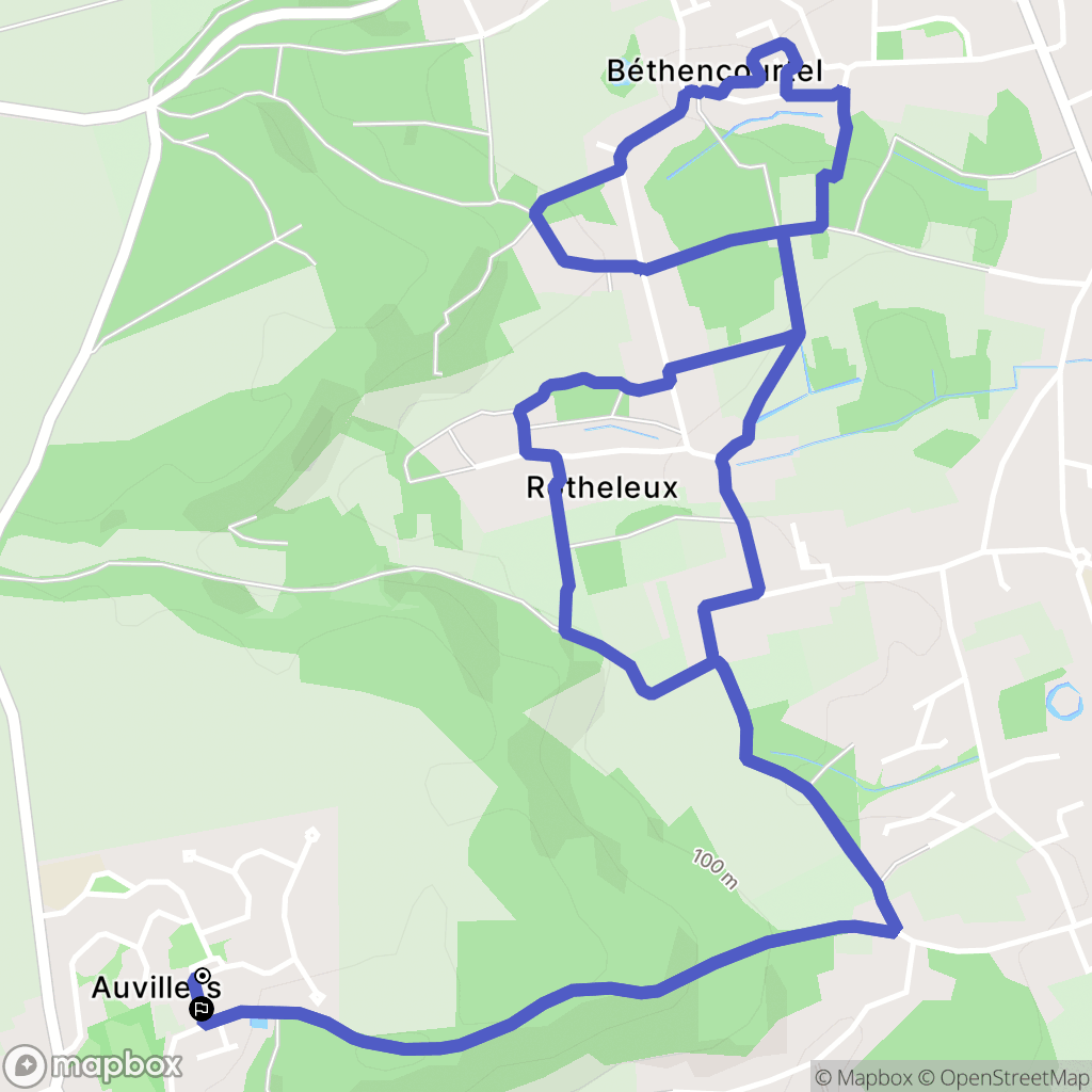 Neuilly-sous-Clermont : carte du parcours de randonnée - France