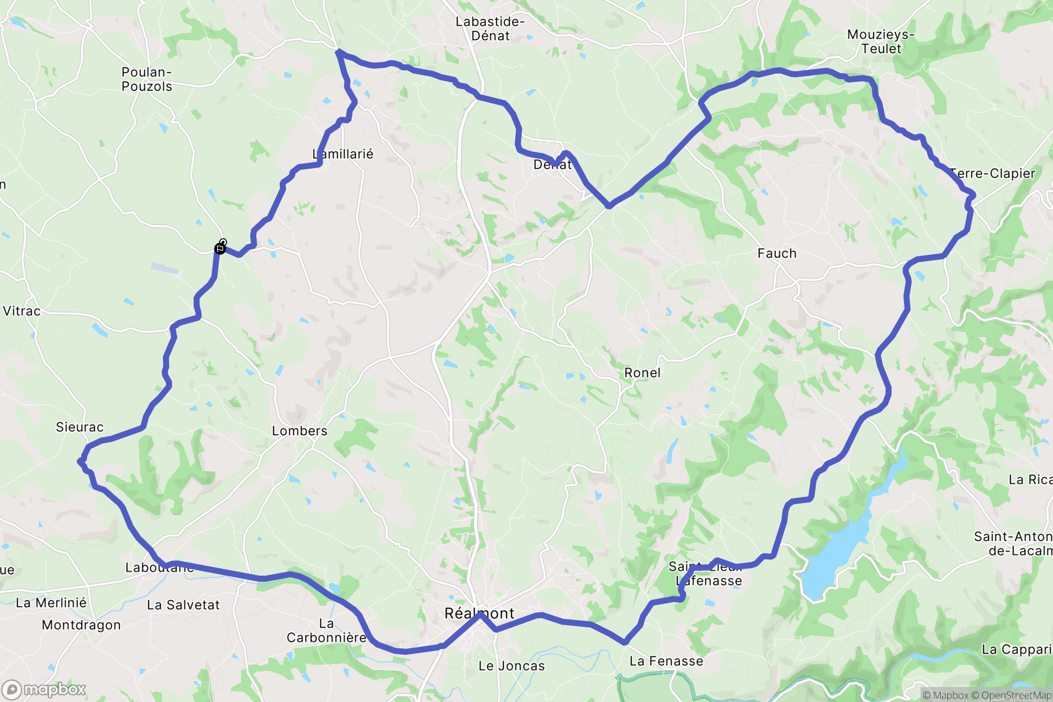 Lombers : carte du parcours de randonnée - France