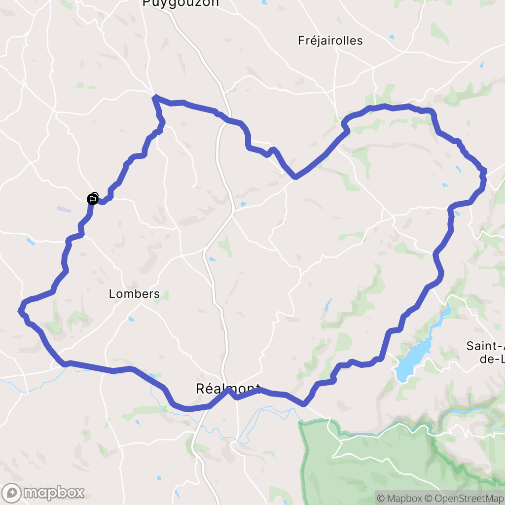 Lombers : carte du parcours de randonnée - France