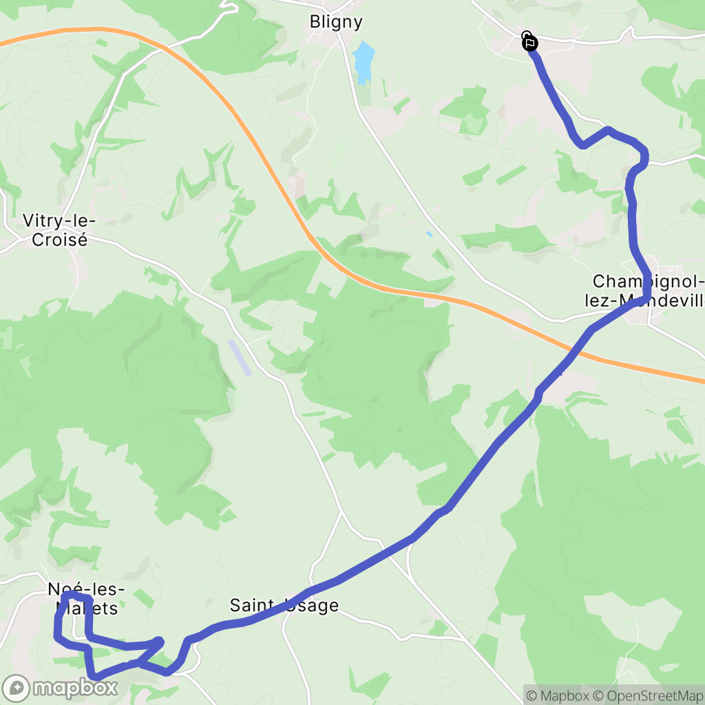 Urville : carte du parcours de randonnée - France