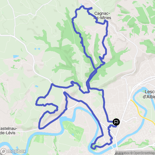 Albi : carte du parcours de randonnée - France