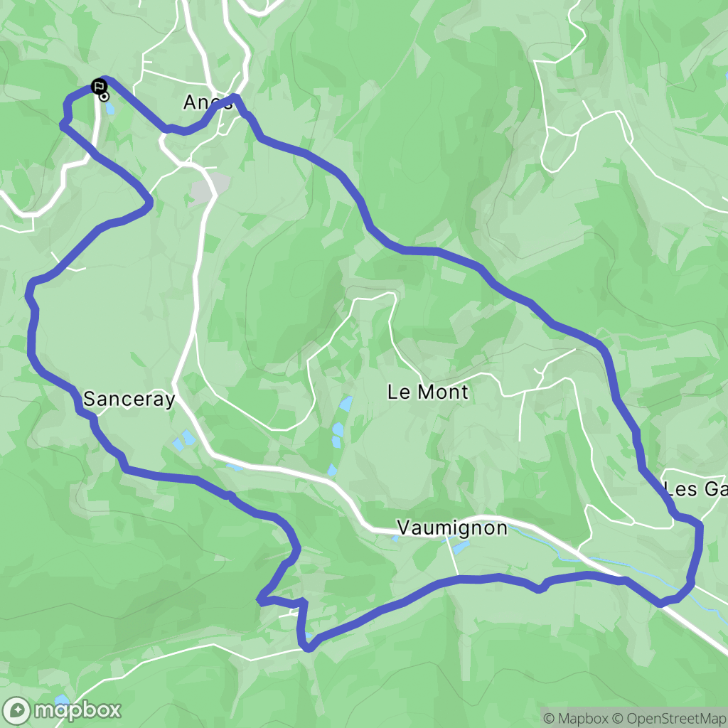 Anost : carte du parcours de randonnée - France