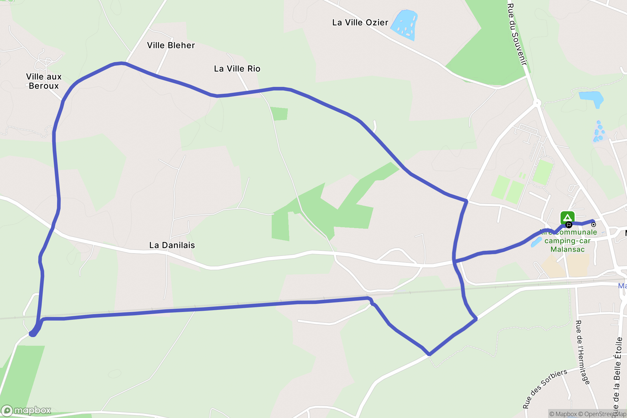 Malansac : carte du parcours de randonnée - France