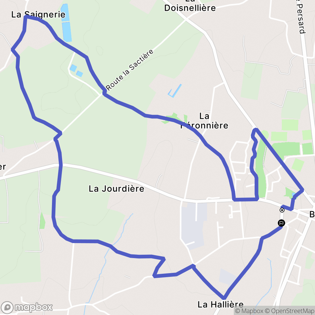 Brécey : carte du parcours de randonnée - France