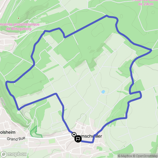 Luemschwiller : carte du parcours de randonnée - France