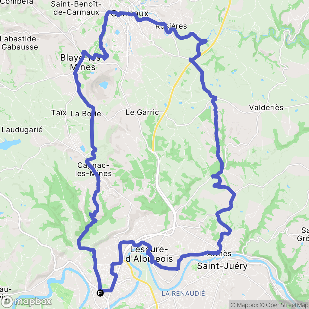 Albi : carte du parcours de randonnée - France