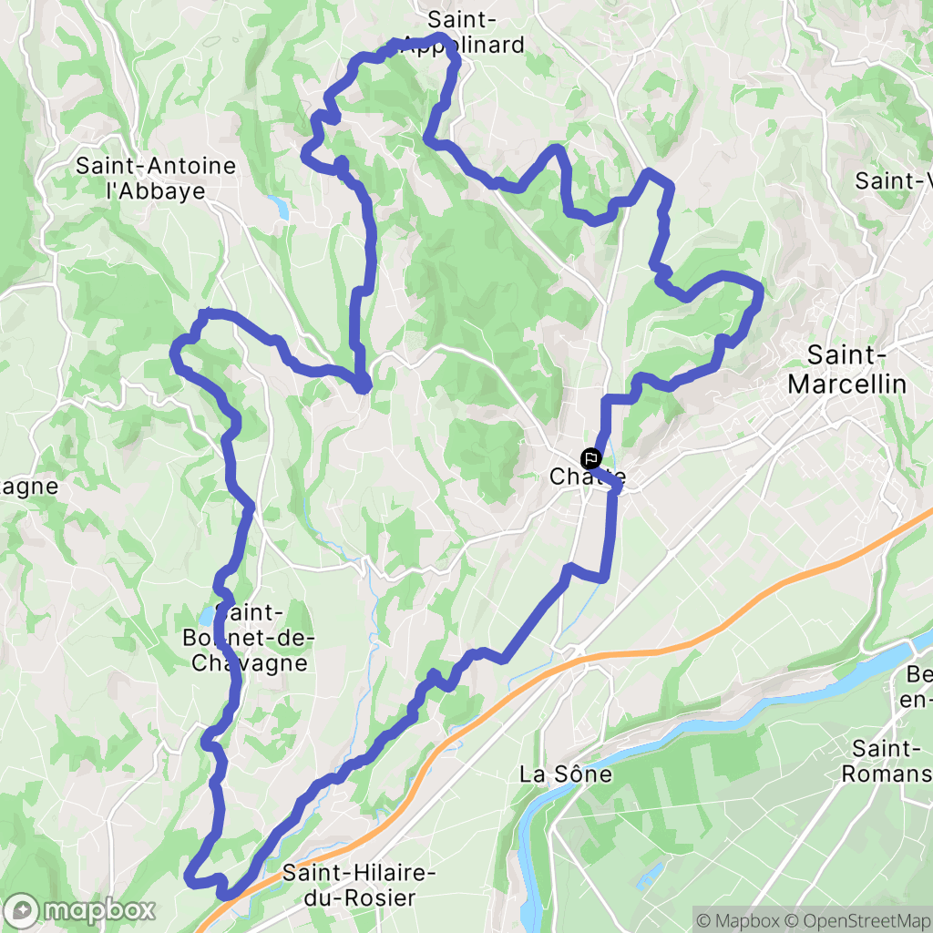 Chatte : carte du parcours de randonnée - France