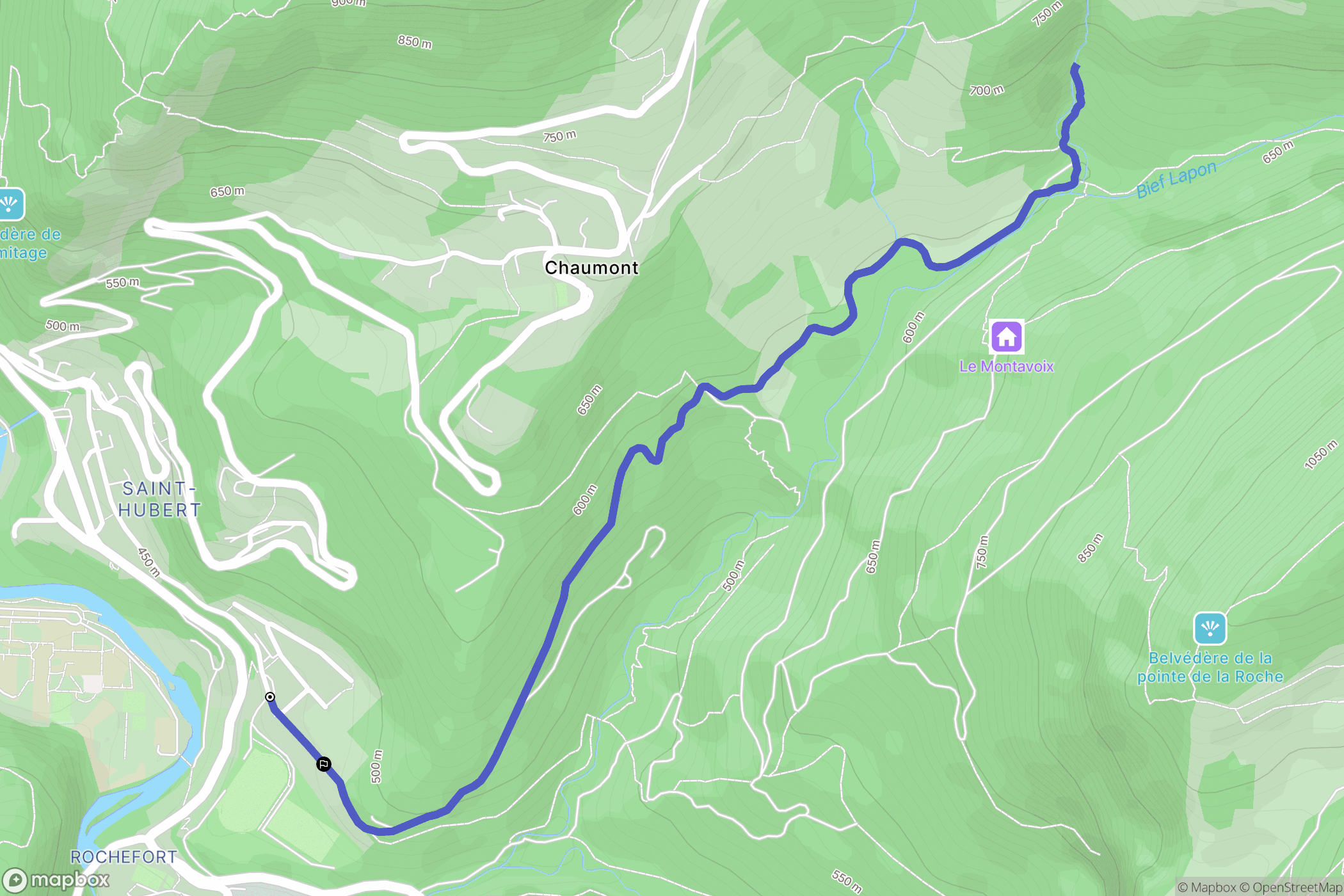 Saint-Claude : carte du parcours de randonnée - France