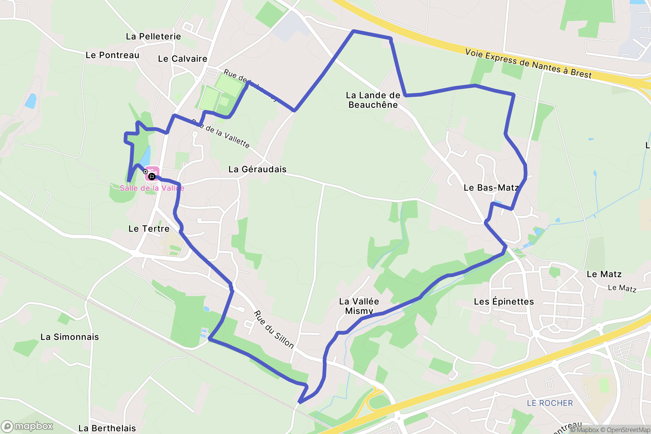 La Chapelle-Launay : carte du parcours de randonnée - France