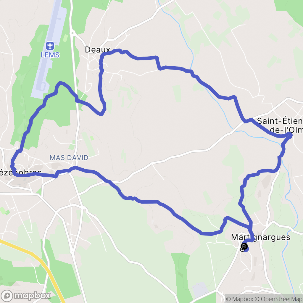 Martignargues : carte du parcours de randonnée - France