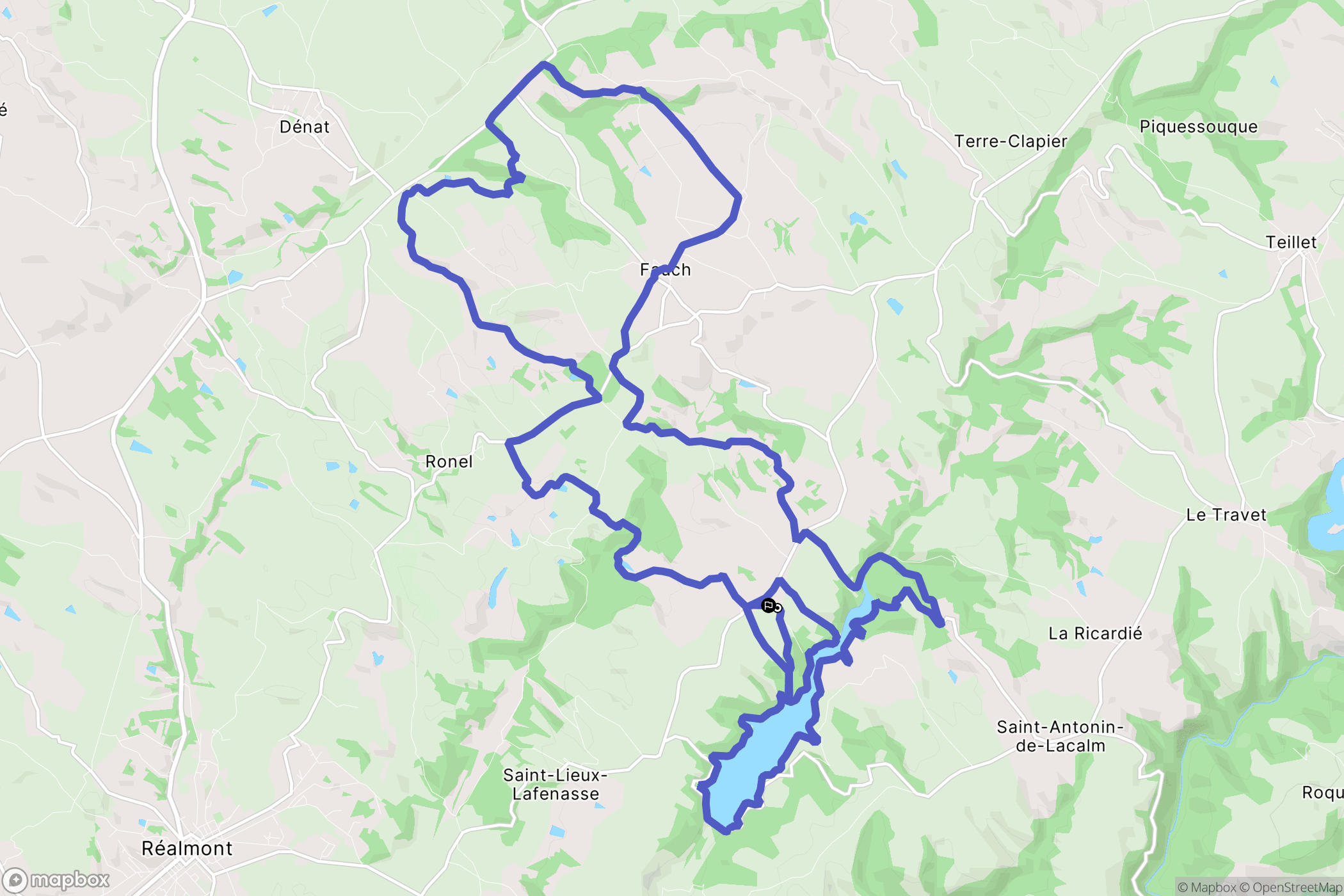 Terre-de-Bancalié : carte du parcours de randonnée - France