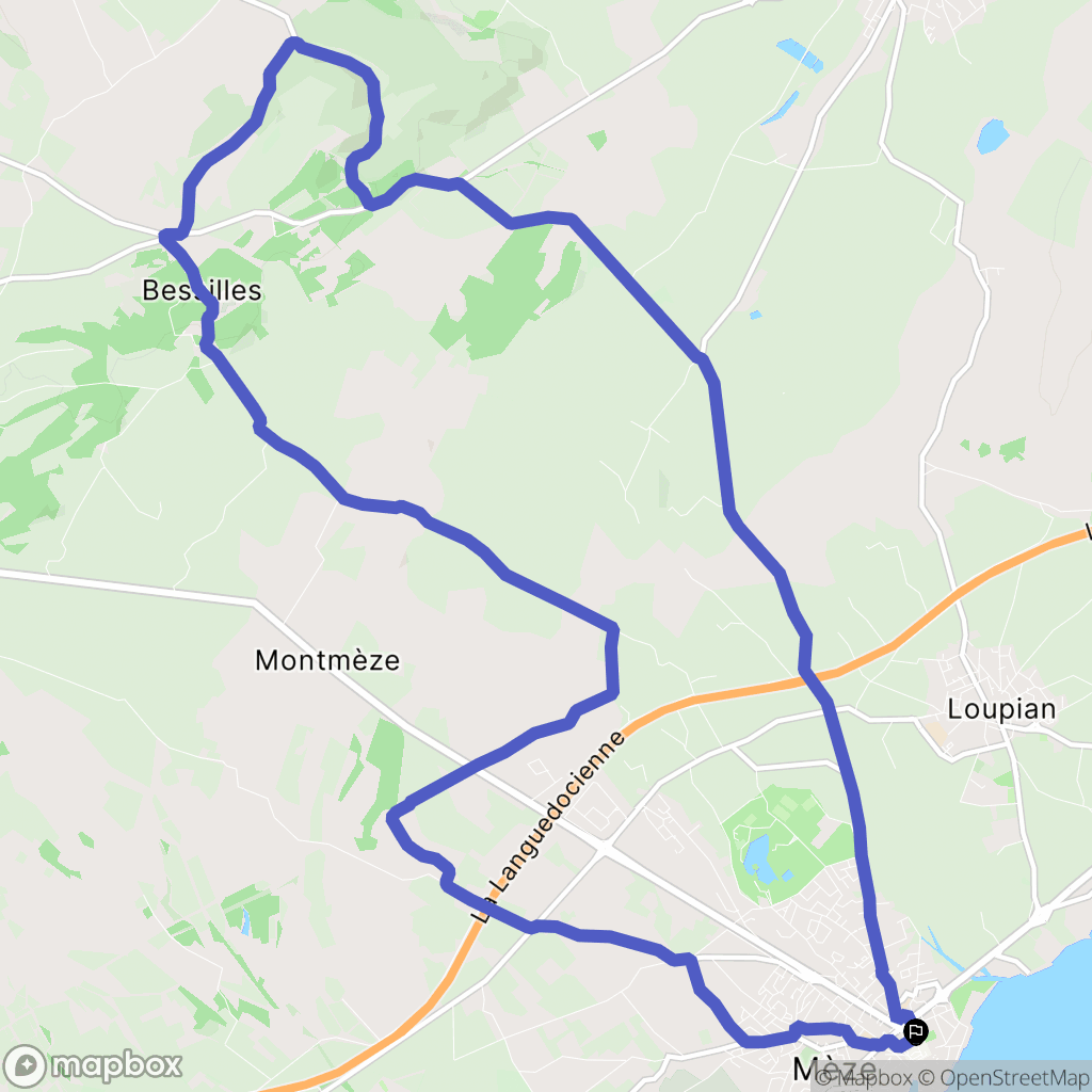 Mèze : carte du parcours de randonnée - France