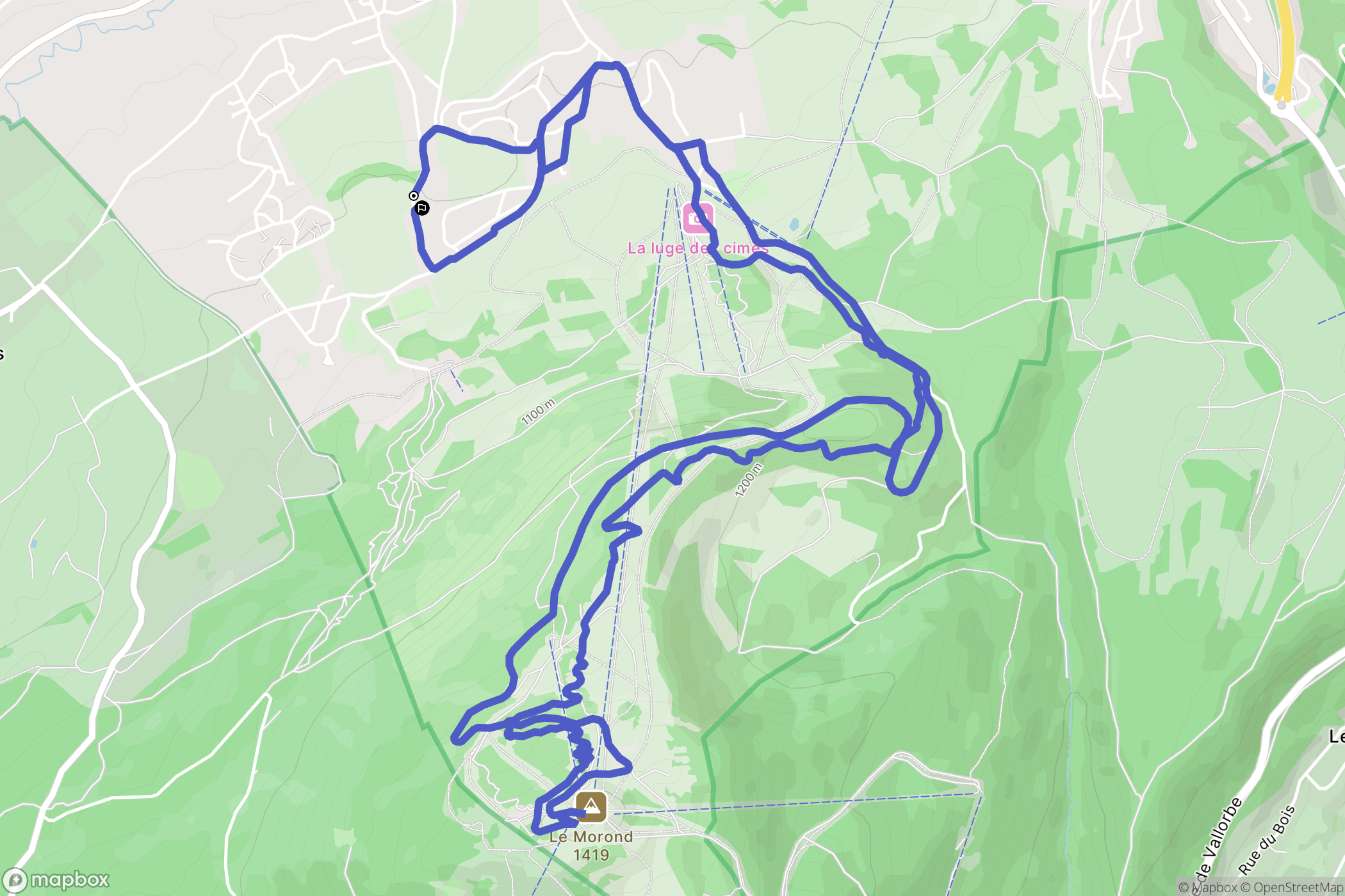 Métabief : carte du parcours de randonnée - France