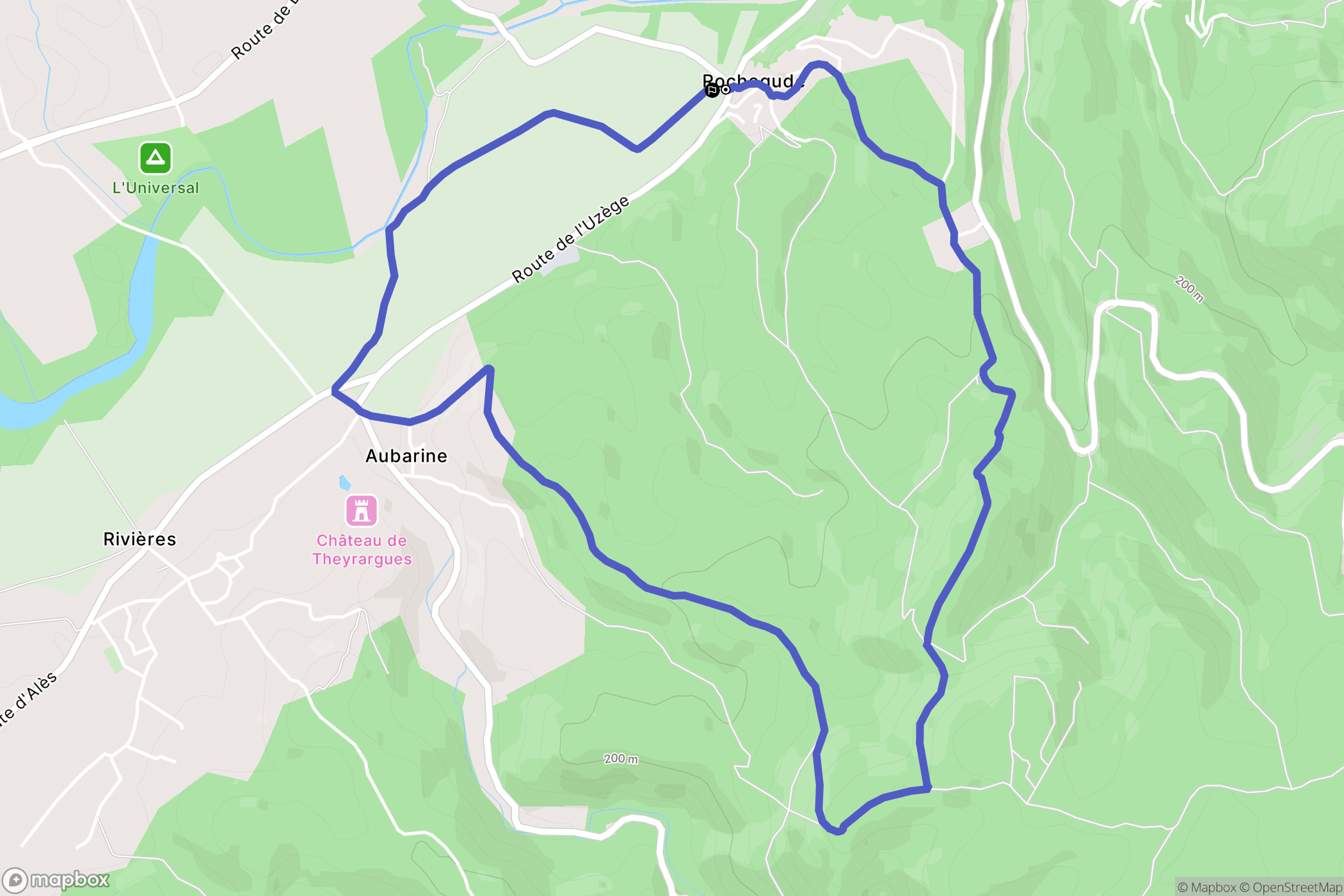 Rochegude : carte du parcours de randonnée - France
