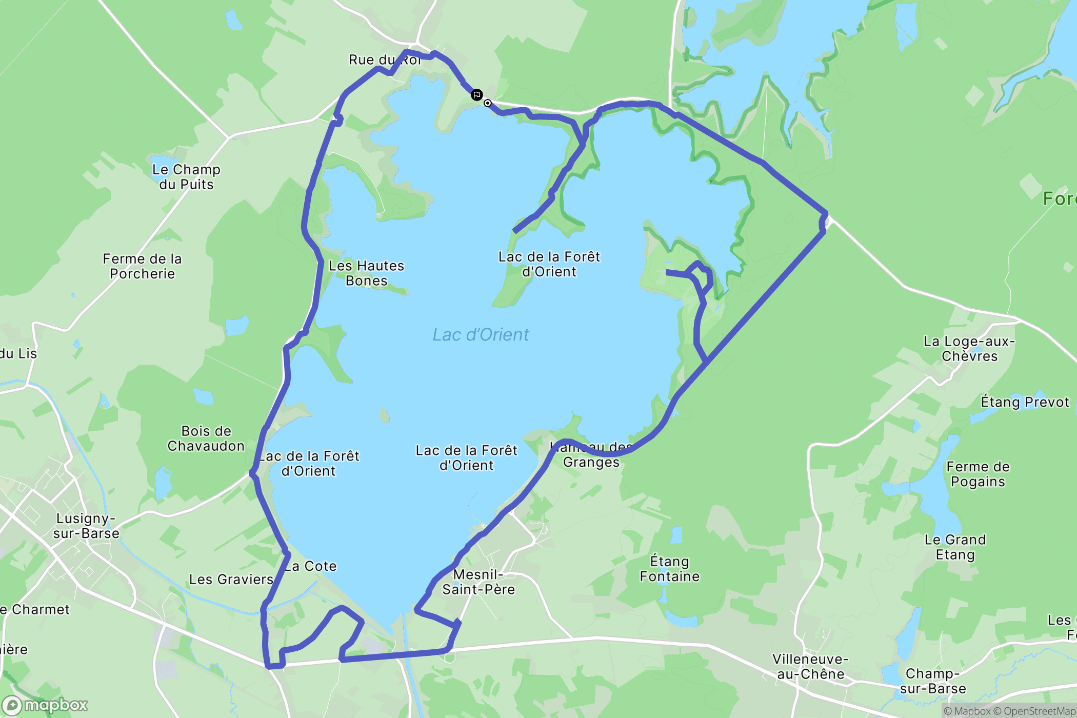 Géraudot : carte du parcours de randonnée - France