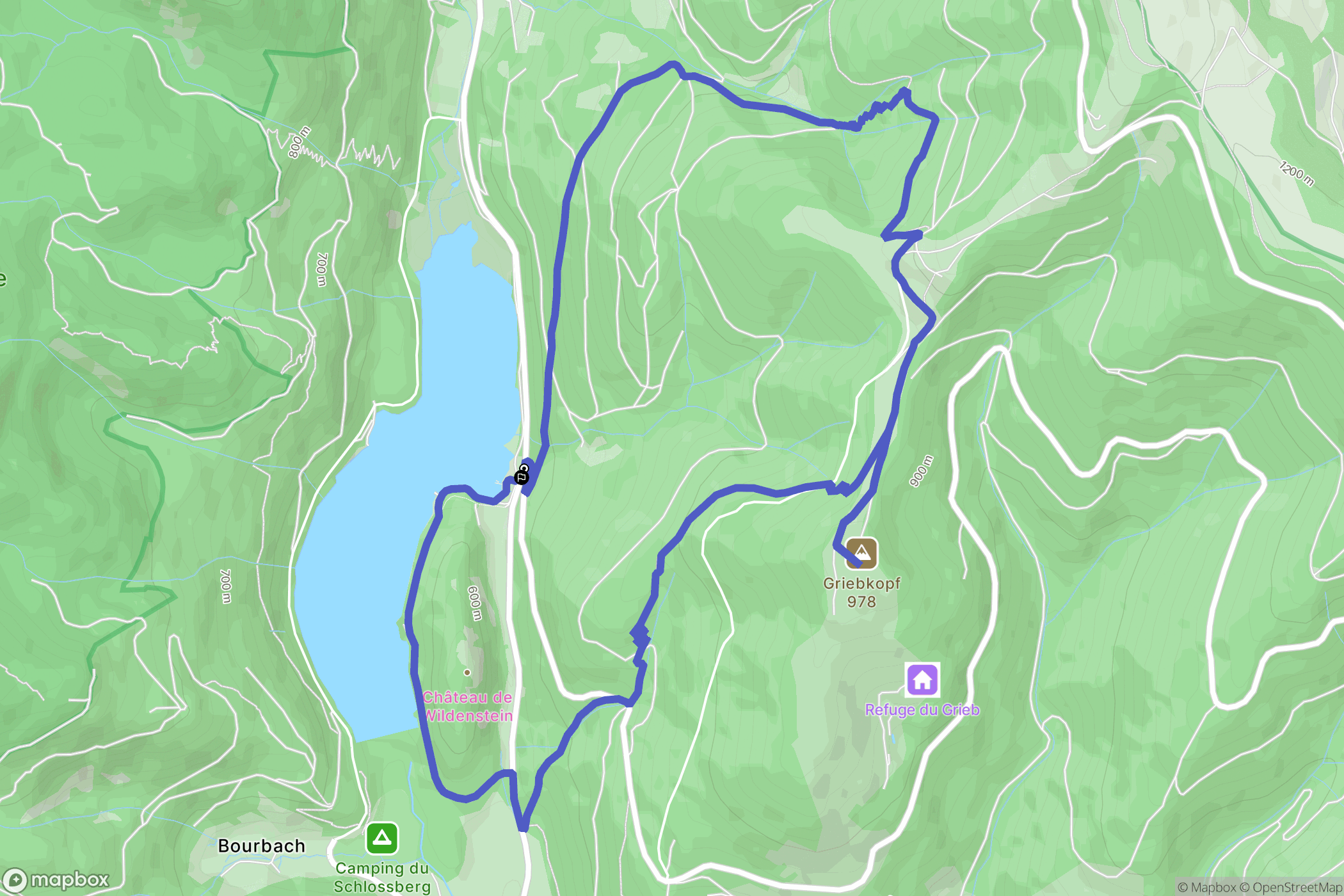Kruth : carte du parcours de randonnée - France