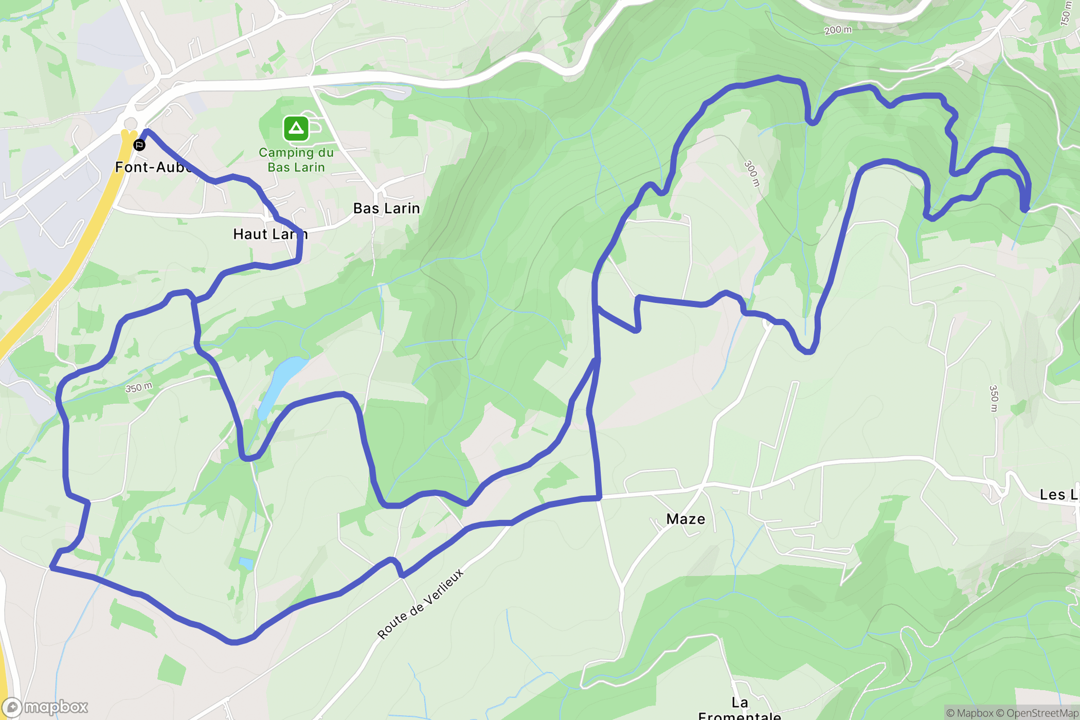 Felines : carte du parcours de randonnée - France