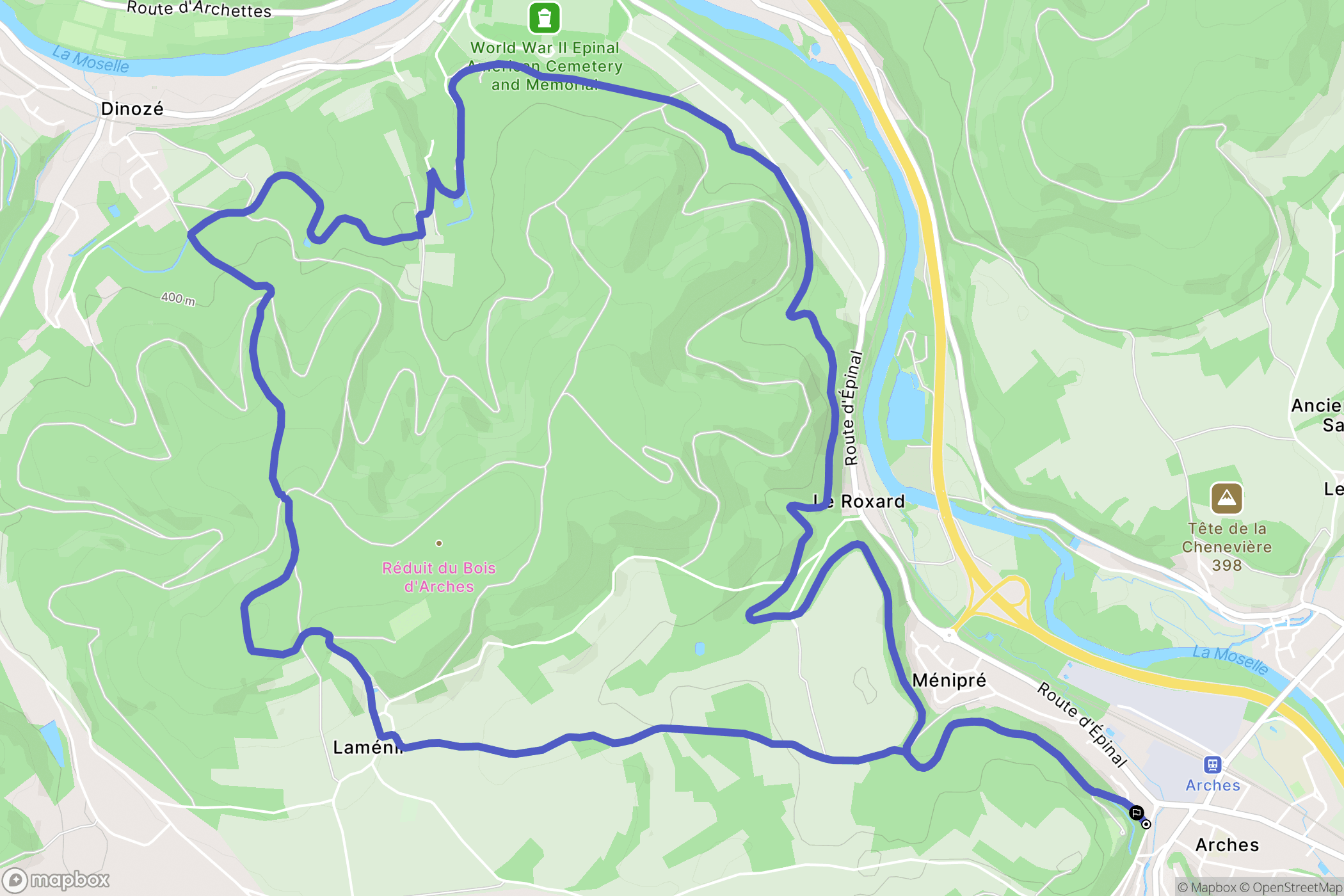 Arches : carte du parcours de randonnée - France