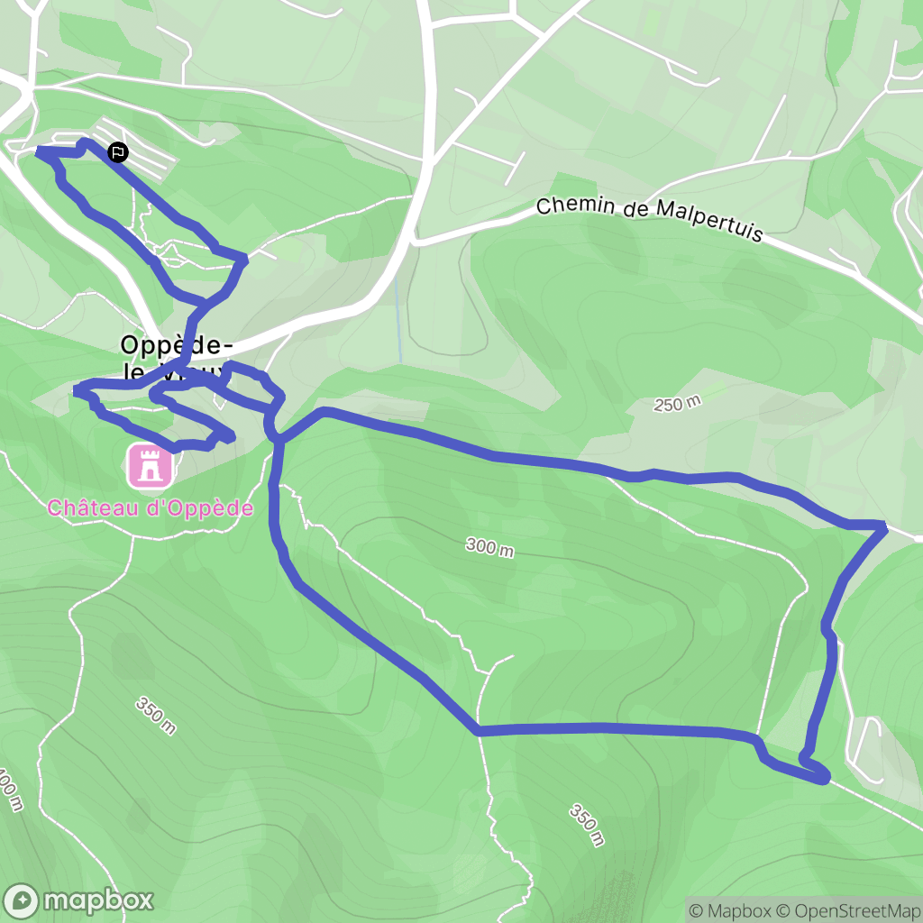 Oppède : carte du parcours de randonnée - France