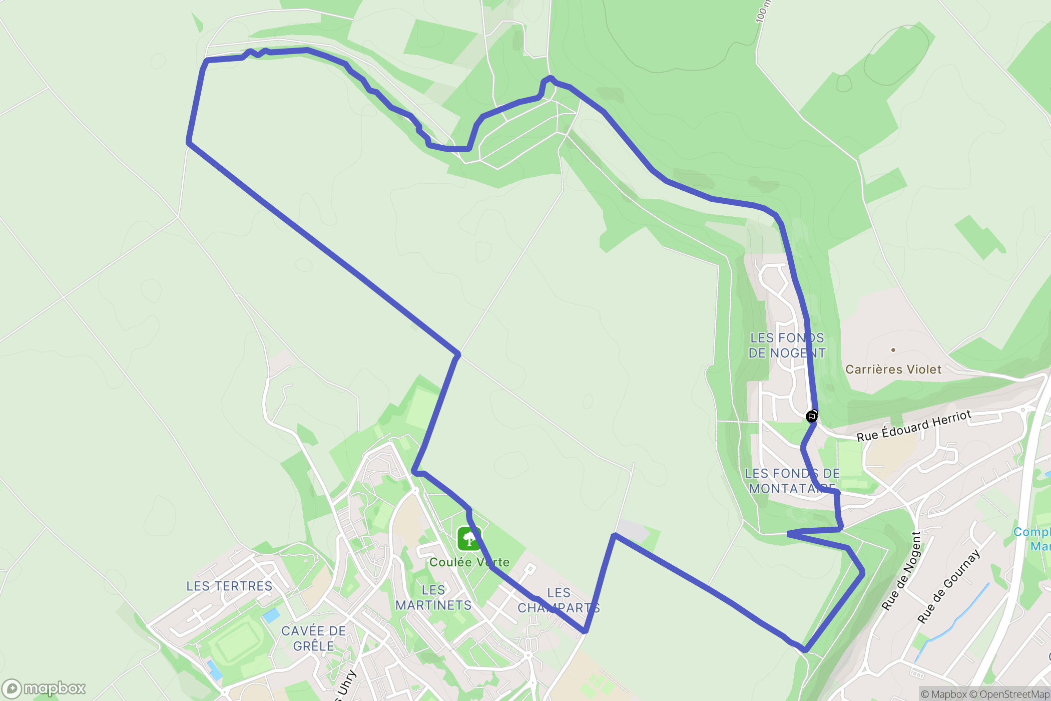 Nogent-sur-Oise : carte du parcours de randonnée - France