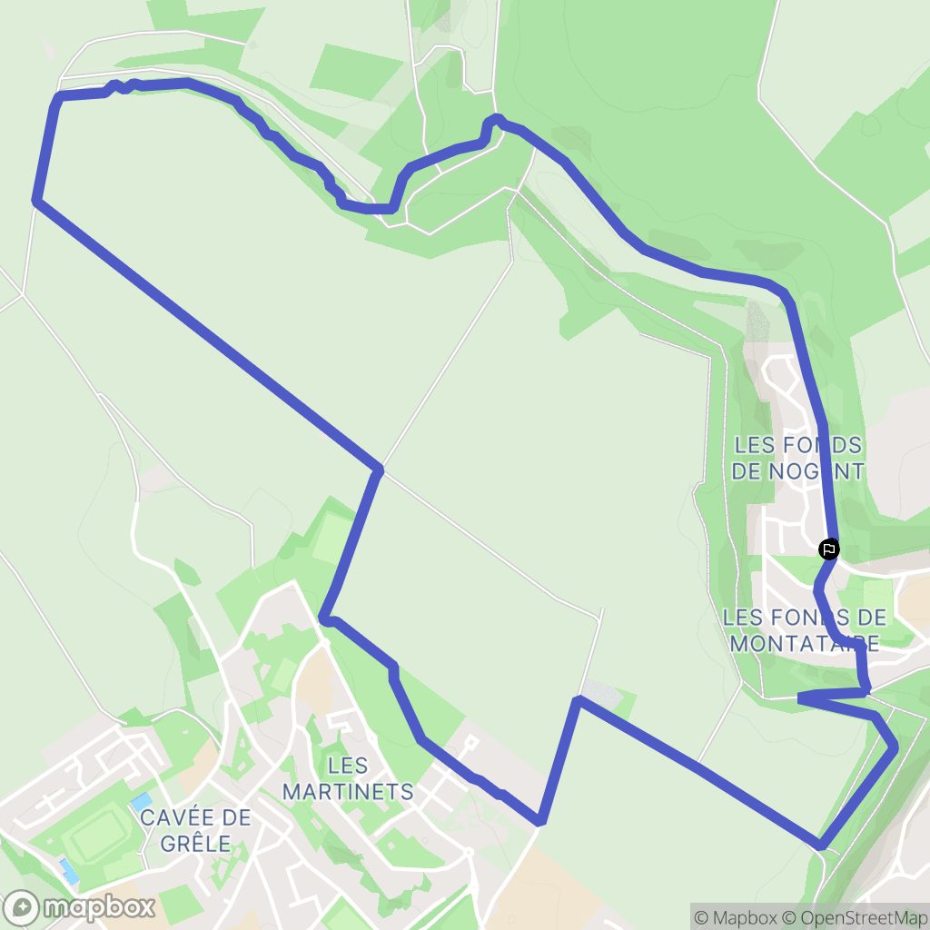 Nogent-sur-Oise : carte du parcours de randonnée - France