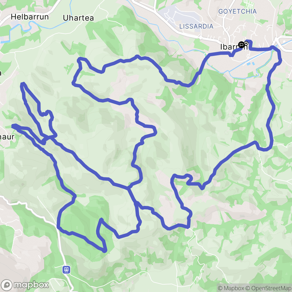 Saint-Pée-sur-Nivelle : carte du parcours de randonnée - France