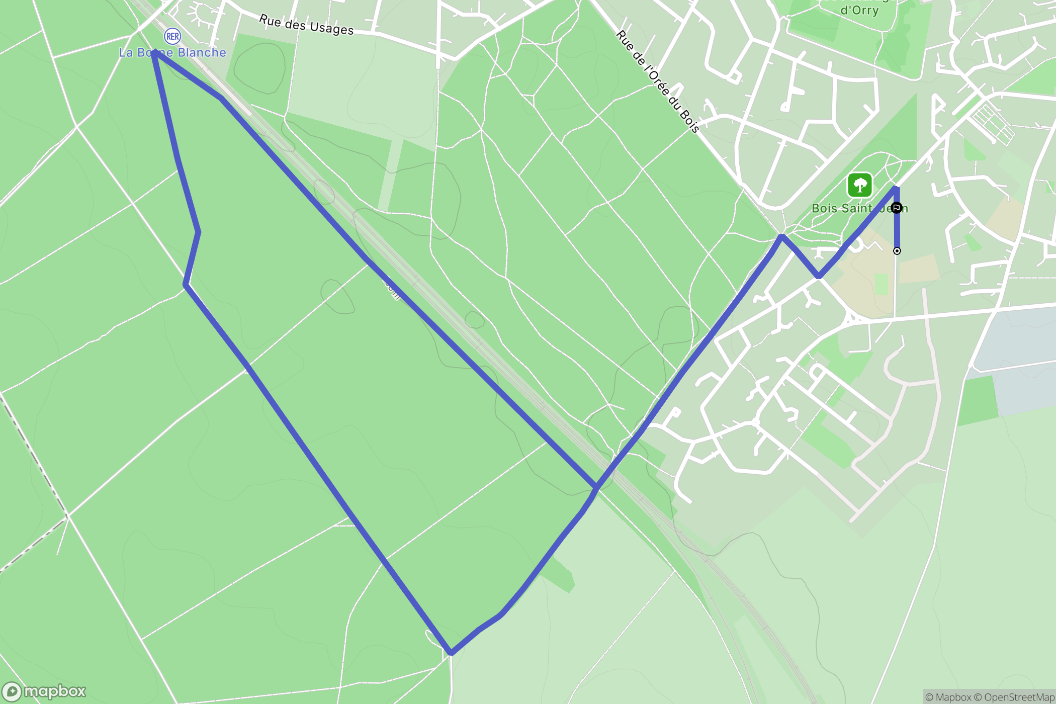 La Chapelle-en-Serval : carte du parcours de randonnée - France