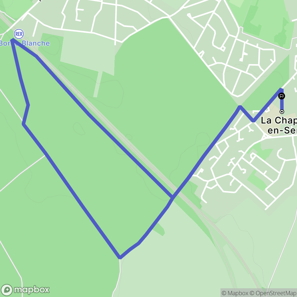 La Chapelle-en-Serval : carte du parcours de randonnée - France