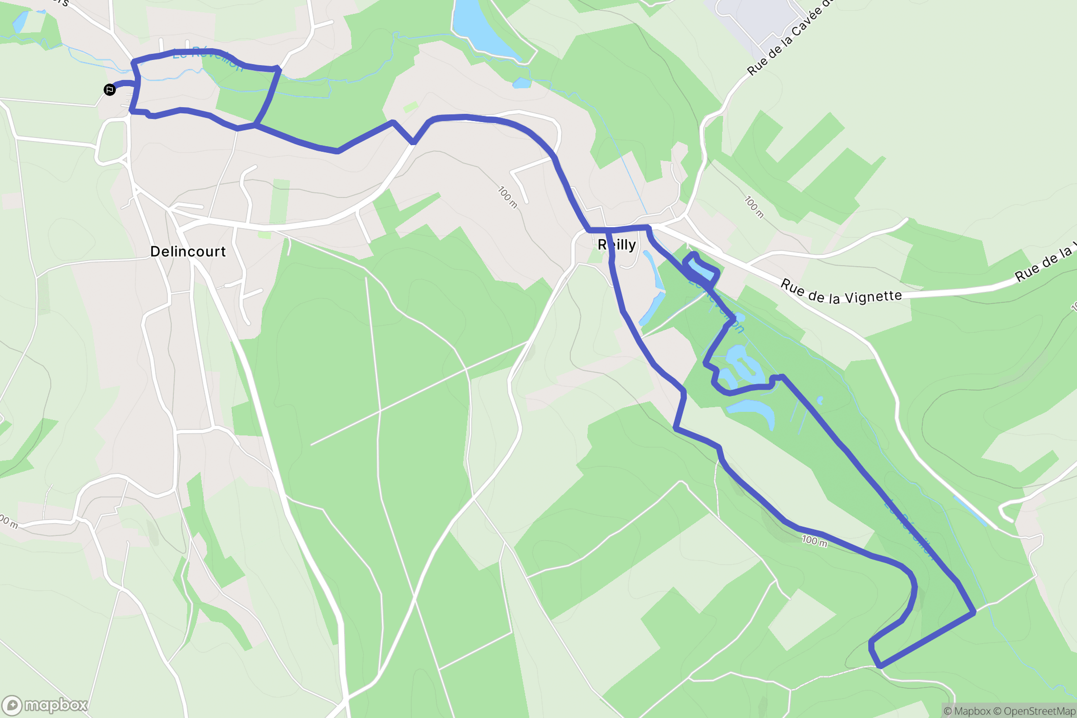 Delincourt : carte du parcours de randonnée - France