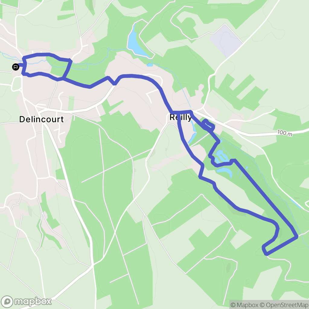 Delincourt : carte du parcours de randonnée - France