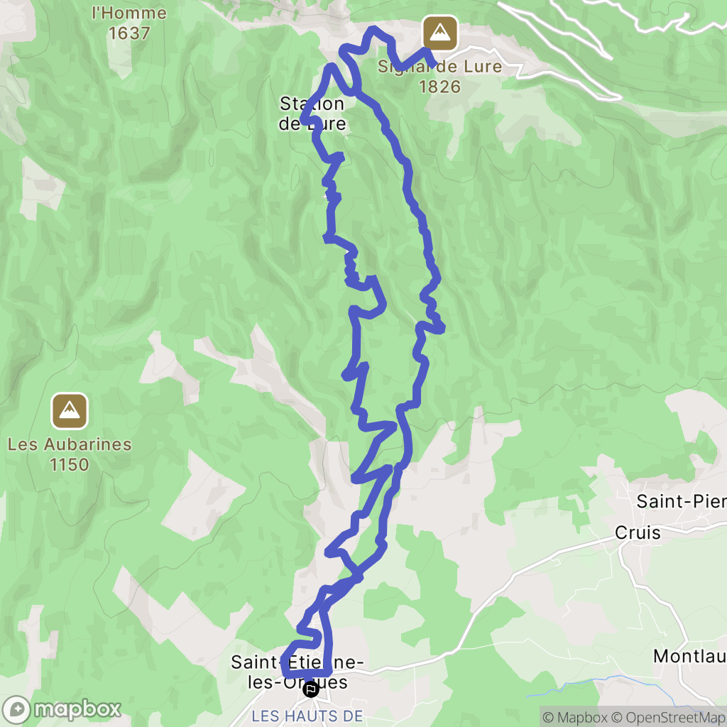 Saint-Étienne-les-Orgues: routekaart voor buitenactiviteiten - France