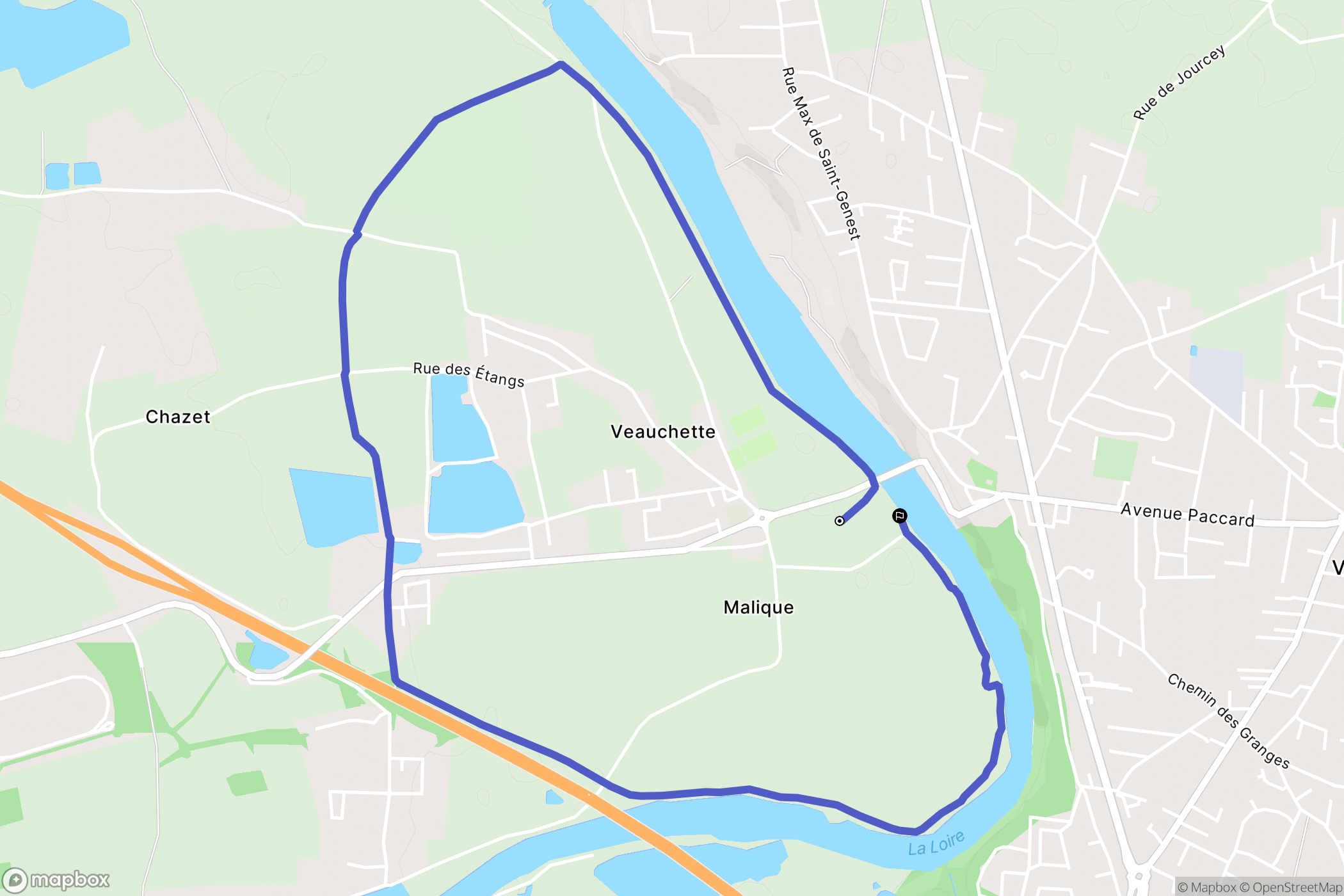 Veauchette : carte du parcours de randonnée - France