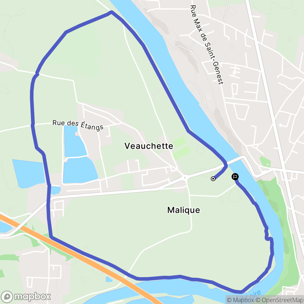 Veauchette : carte du parcours de randonnée - France