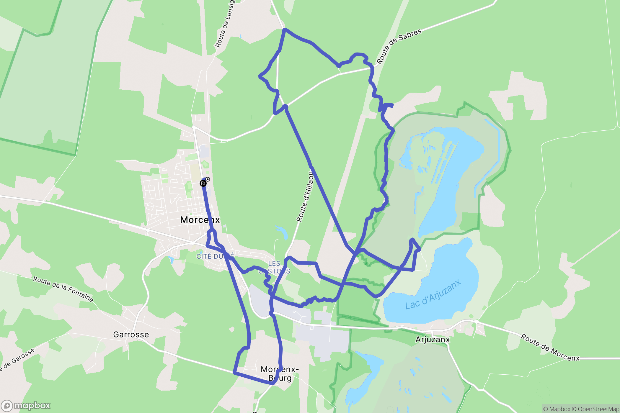 Morcenx-la-Nouvelle : carte du parcours de randonnée - France