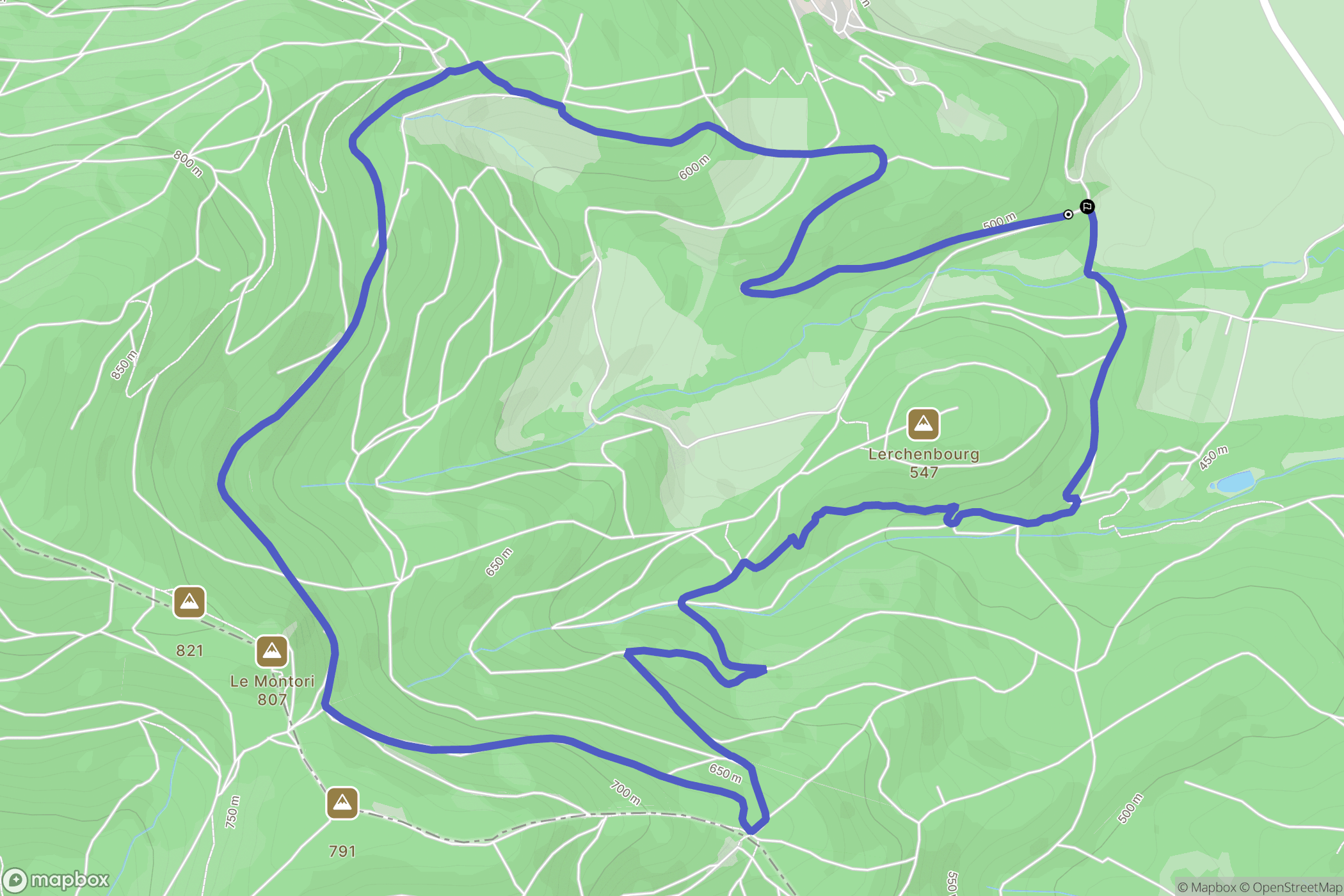 Masevaux-Niederbruck : carte du parcours de randonnée - France