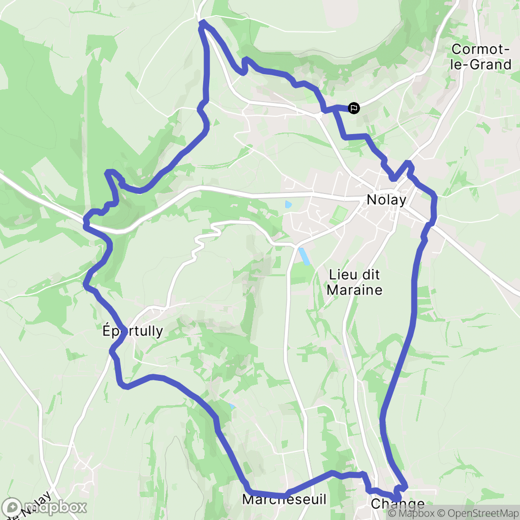 Nolay : carte du parcours de randonnée - France