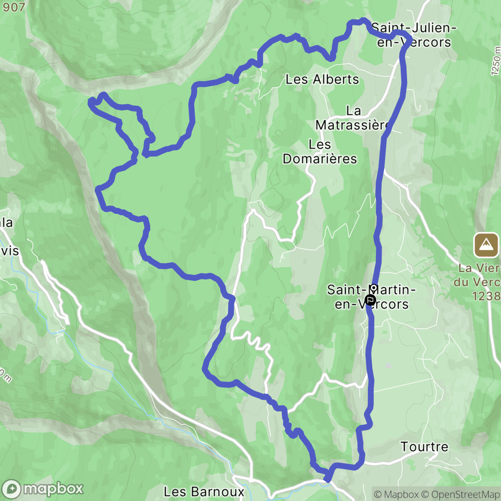 Saint-Martin-en-Vercors : carte du parcours de randonnée - France