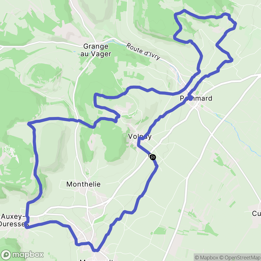 Volnay : carte du parcours de randonnée - France