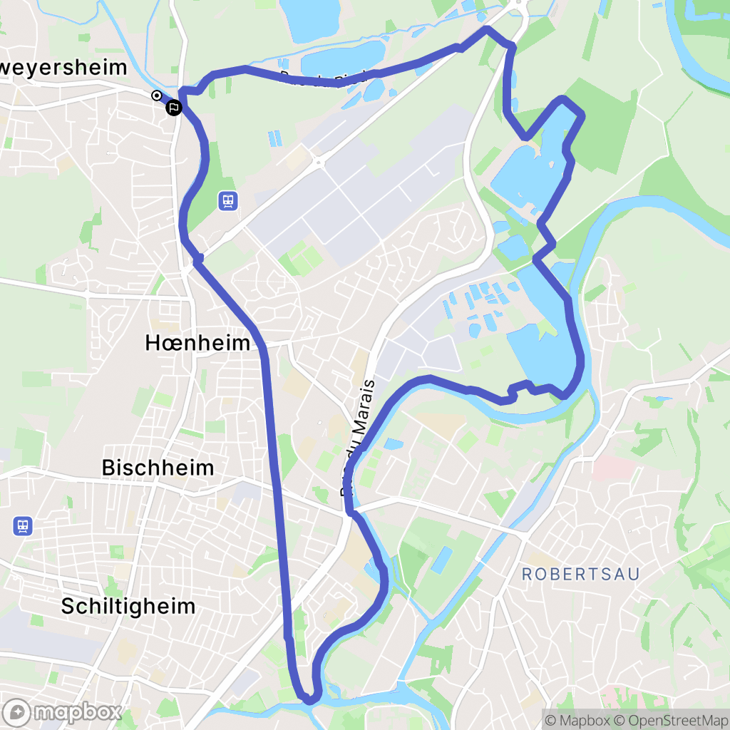 Souffelweyersheim : carte du parcours de randonnée - France