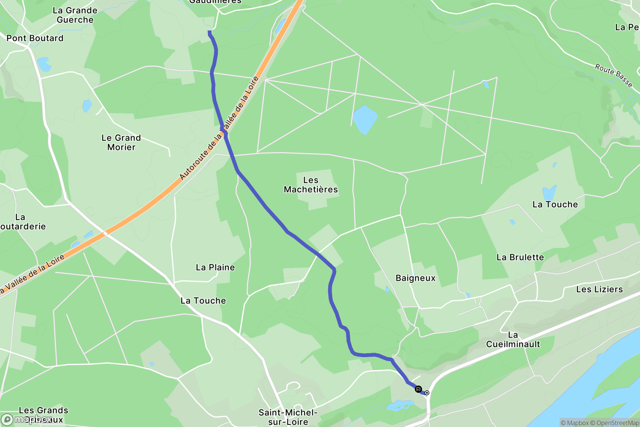 Coteaux-sur-Loire : carte du parcours de randonnée - France